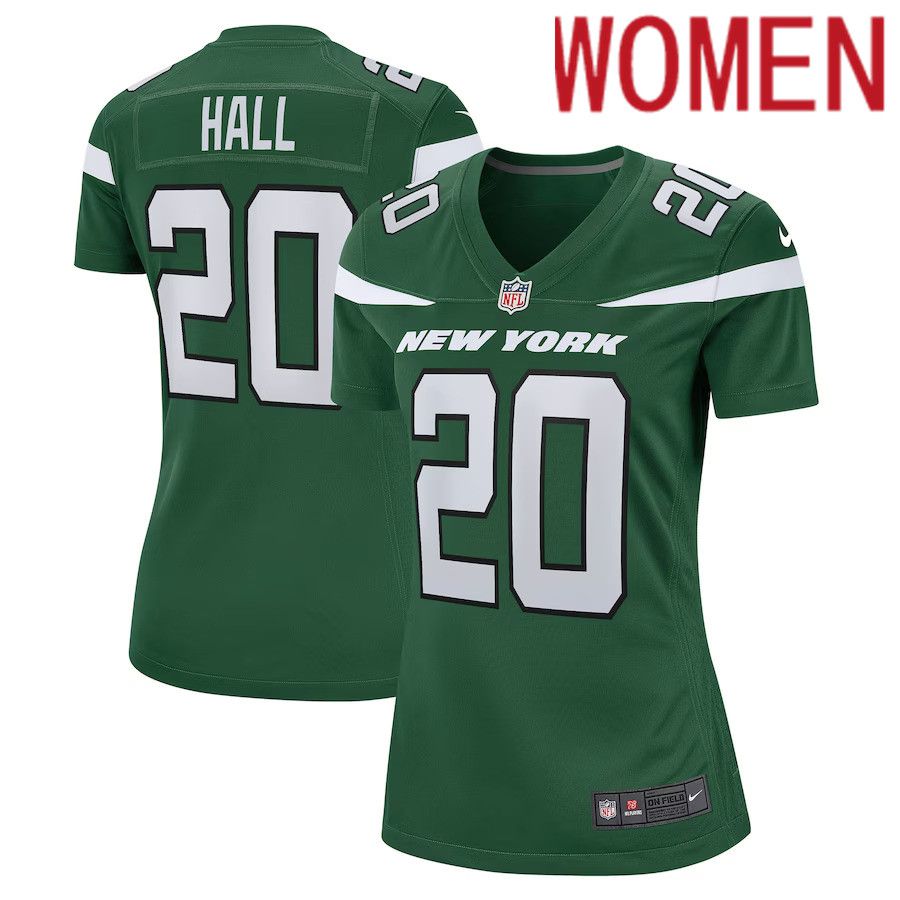 Women New York Jets #20 Breece Hall Nike Gotham Green Game Player NFL Jersey